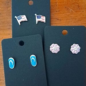 Set of 3 Assorted Stud Earrings